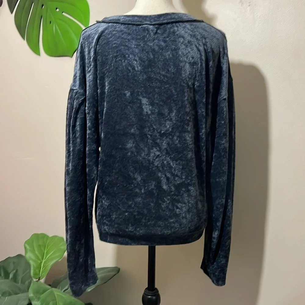 Free People Milan Layering Crushed Velvet Top - Washed Black - Gray - Grey sz. S